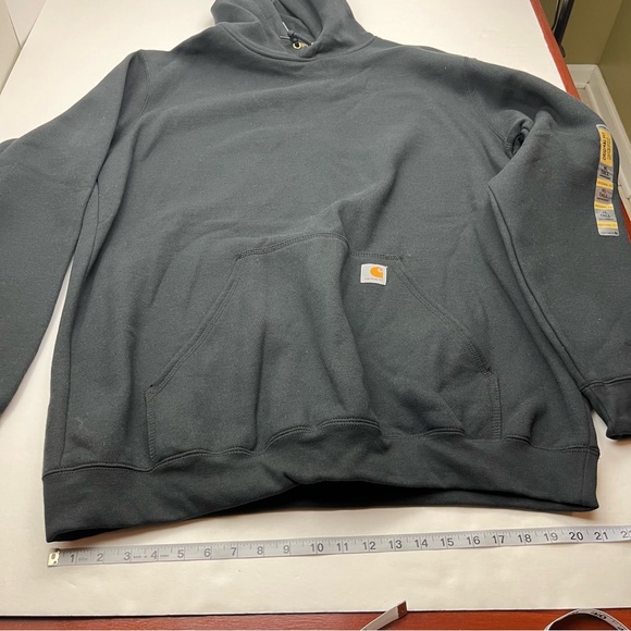 Carhartt Original Fit Black Hooded Sweatshirt Hoodie Mens Size XL TALL NEW - Picture 2 of 15